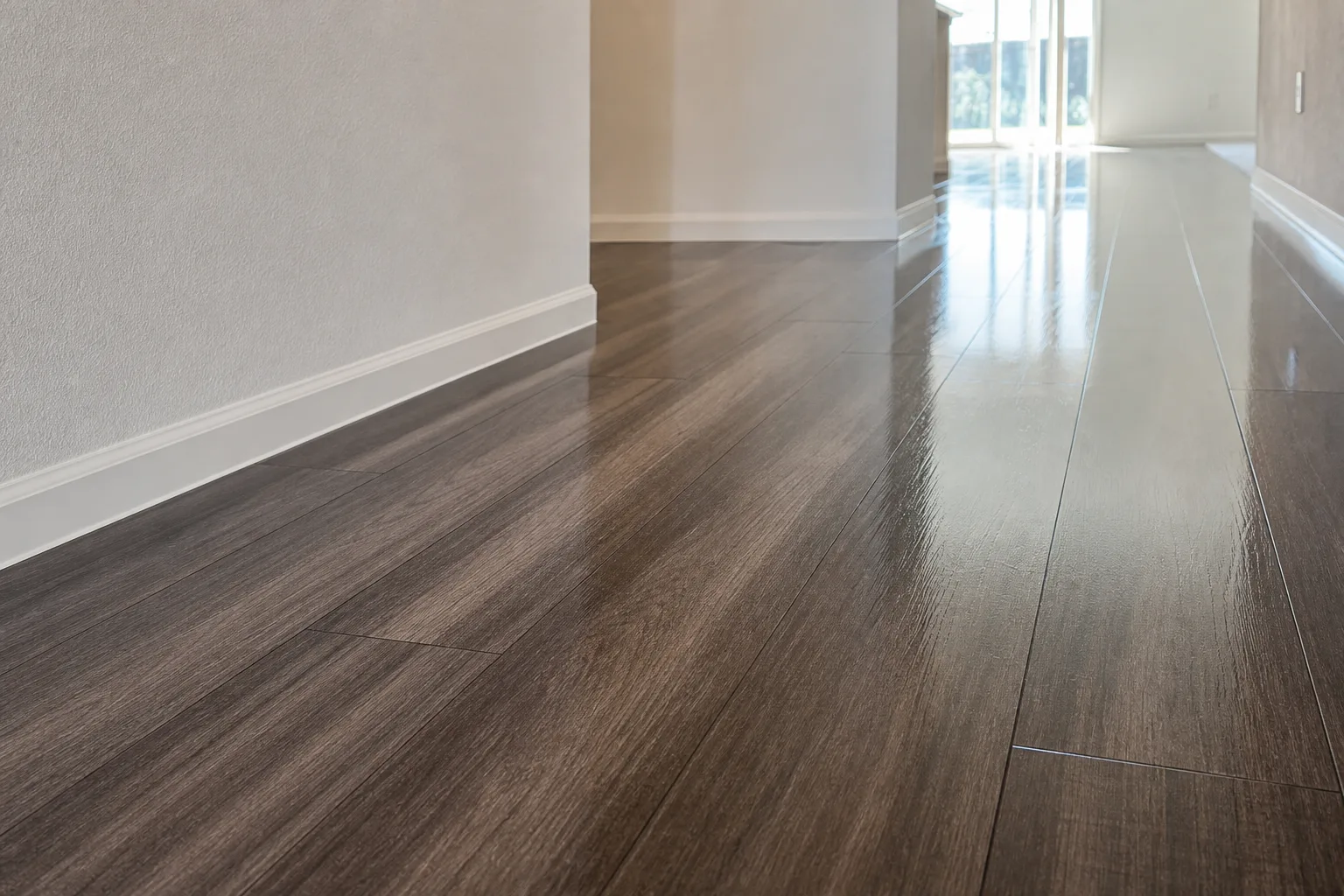 Detail: wide-plank flooring installation
